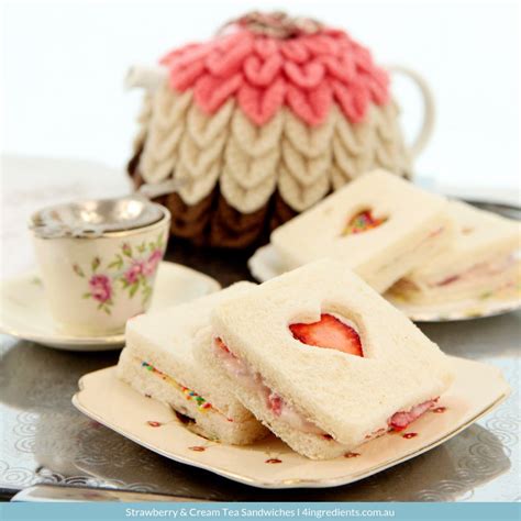 Strawberry And Cream Tea Sandwiches 4 Ingredients