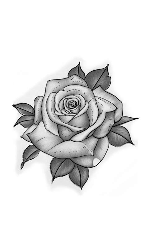 A Black And White Rose Tattoo Design