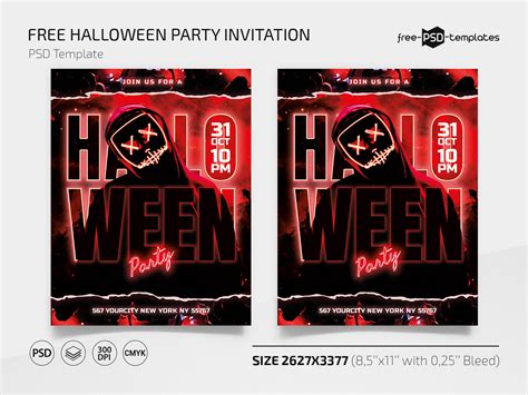 Free Halloween Party Invitation Template on Behance