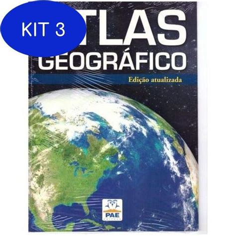 Kit 3 Livro Atlas Geográfico Atlas Magazine Luiza