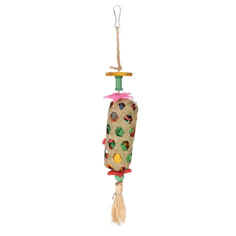 Bamboo Woven Parrot Toy Safe Colorful Corn Leaves Parrot Foraging