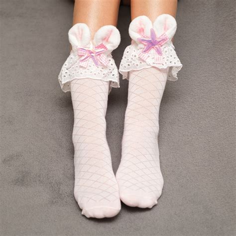 Kawaii Pastels Socks Kawaii Pink Socks Bunny Ears Socks Etsy