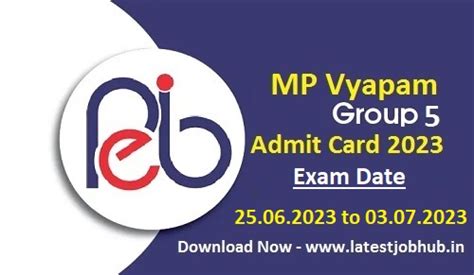 Mp Vyapam Group 5 Admit Card 2023 Staff Nurse Hall Ticket