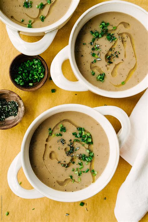 "Overhead View Of Potato And Onion Soup" by Stocksy Contributor "CWP, LLC" - Stocksy