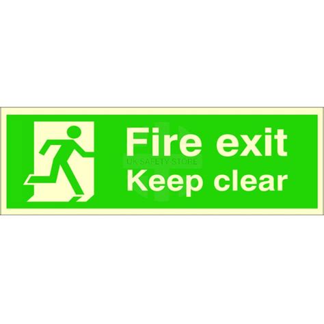 Glow In The Dark Fire Exit Keep Clear Sign Uk Safety Store