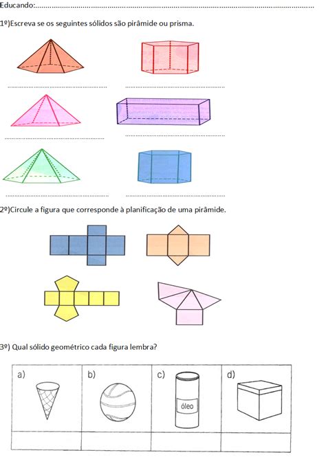 Ideias De Solidos Geometricos Em S Lidos Geom Tricos Atividades