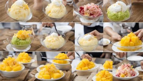 Premium Photo Bingsu Mango Cheese Korean Dessert