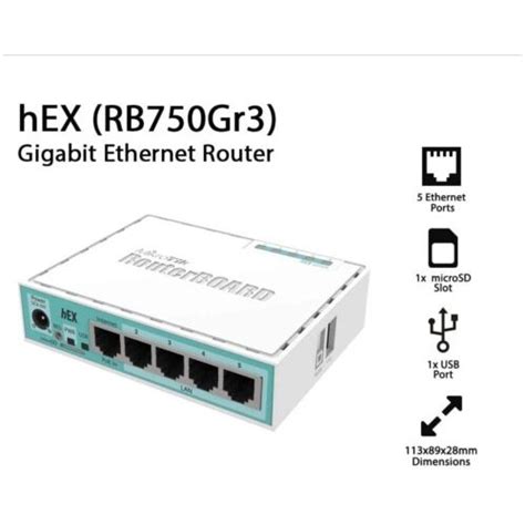 Router Mikrotik Rb750gr3 Hex Routerboard 5 Puertos Gig