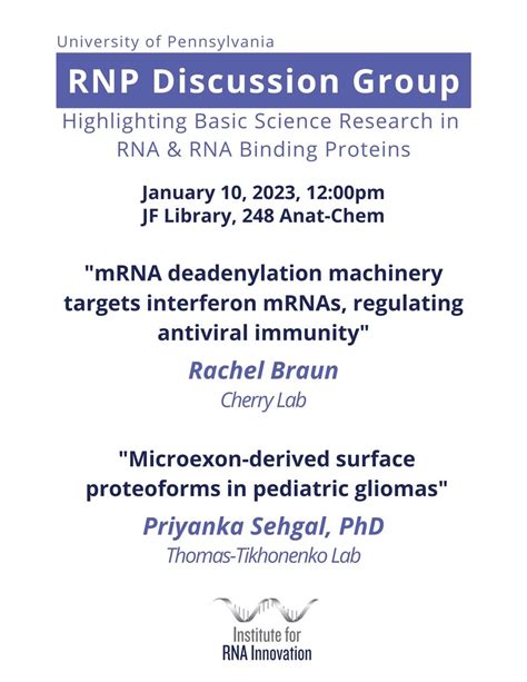 RNP Discussion Group January 10th, 2023 - RNA Innovation