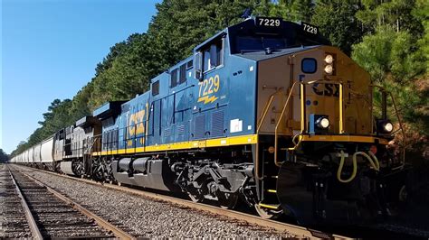 CSX Train Q583 With CSX Leader 7229 At Catawba SC On The CSX Monroe