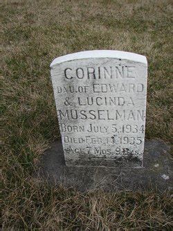 Corinne Musselman 1934 1935 Find A Grave Memorial