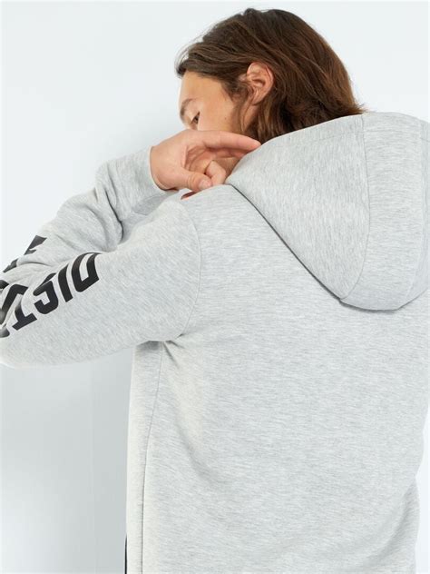 Sweat Capuche Avec Int Rieur En Sherpa Gris Kiabi