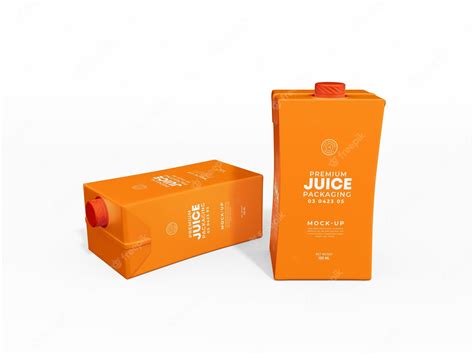 Premium Psd Paper Juice Carton Tetra Packet Packaging Mockup