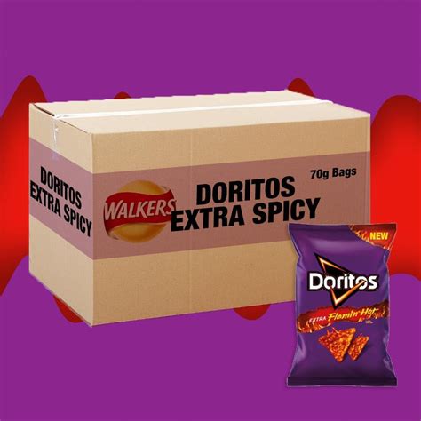 Walkers New Extra Flamin Hot Flavoured Sharing Bag Crisps Case Of G Doritos Doritos