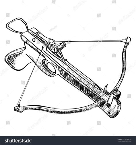 Crossbow Cartoon Sketch Vector Illustration Stock Vector 94588138 ...