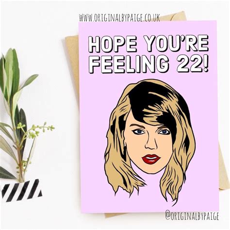 22 Birthday Card Taylor Swift Card Design Template