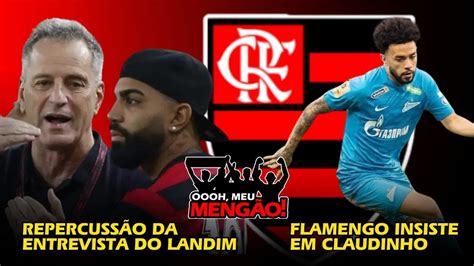 Repercussão entrevista Landim Flamengo insiste ter Claudinho YouTube