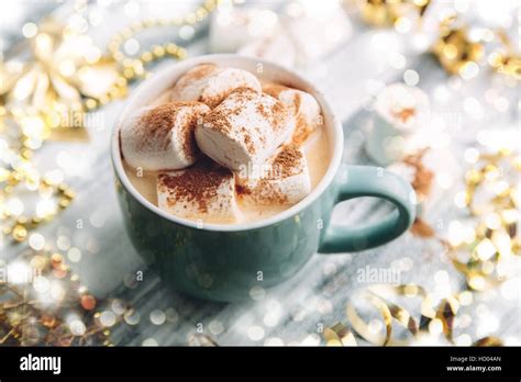 Hot Drink With Marshmallows And Chocolate Stock Photo Alamy