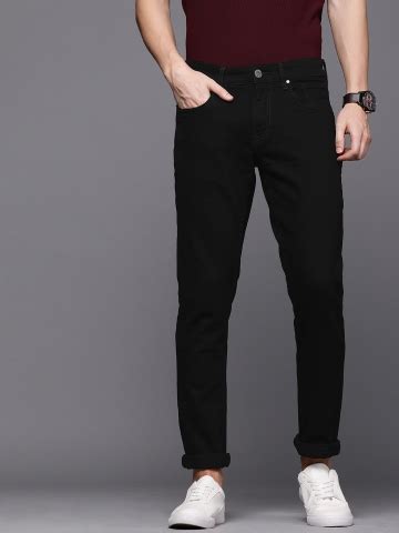 Off On Wrogn Men Black Slim Fit Mid Rise Clean Look Stretchable