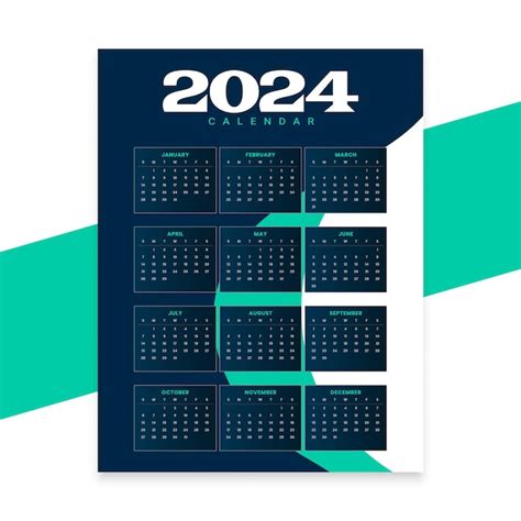 Dunkelblauer Frohes Neues Jahr Englischer Kalender Layout Design