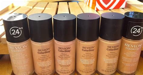 Shimmery Pastels: Revlon colorstay foundation swatches