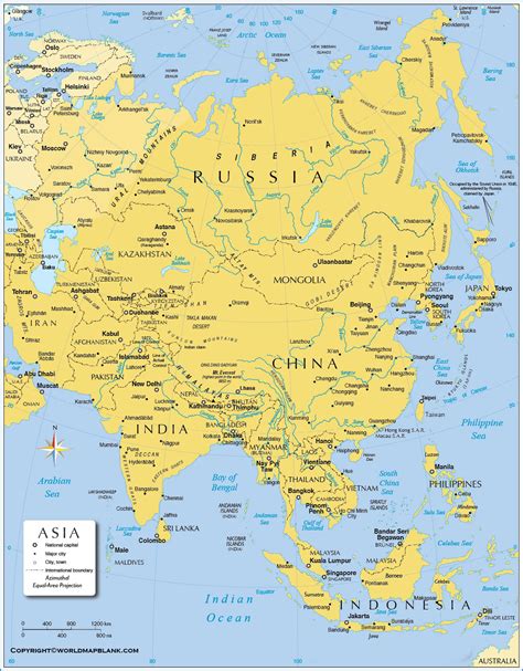 Printable Asia Political Map | Map of Asia Political – World Map Blank