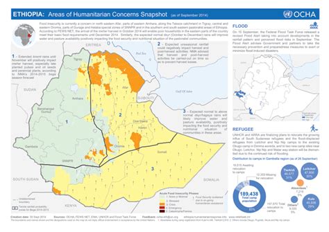 Ethiopia Areas Of Humanitarian Concerns Snapshot As Of September 2014 Ocha