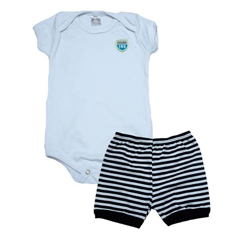 Conjunto Beb Body Menino Branco