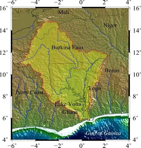 The Volta River And Its Catchment Area The Red Line Is The Main Water