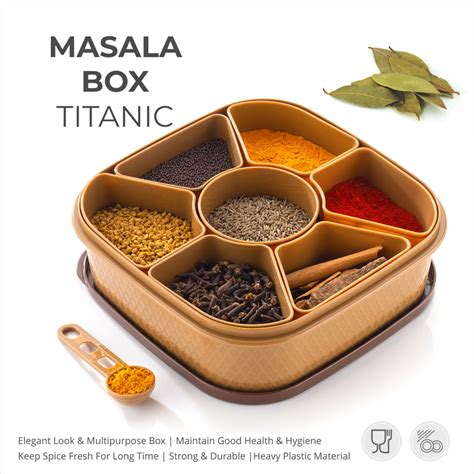 Round Pink Masala Box Spice Box Kitchen Storage Container