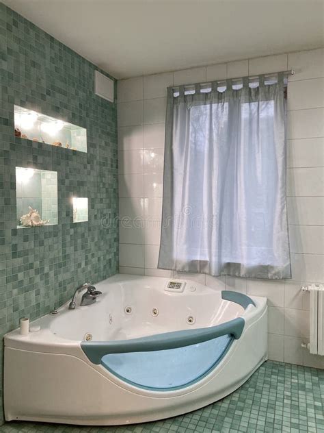 Jacuzzi at Home in the Bathroom Stock Image - Image of floor, domestic: 169626861