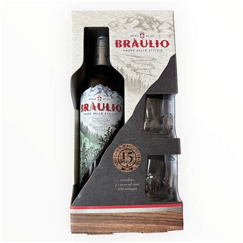 Amaro Braulio Confezione 2 Bicchieri Valpolicella Wine