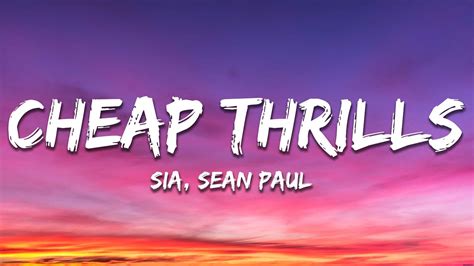 Sia Cheap Thrills Lyrics Ft Sean Paul YouTube