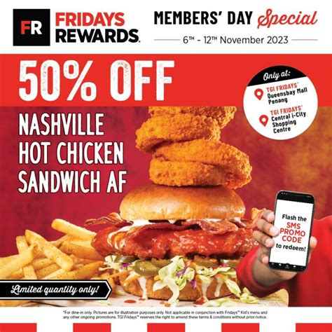 Tgi Fridays Members Day Promotion Off On Nashville Hot Chicken