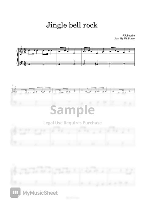 Bobby Helms Jingle Bell Rock 쉬운피아노악보 C Key Sheet By My Uk Piano