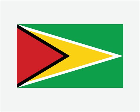 National Flag of Guyana. Guyanese Country Flag. Co-operative Republic ...