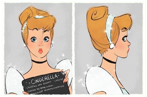 Cinderella These Disney Princess Mugshot Drawings Are Pretty Dark Popsugar Smart Living Uk