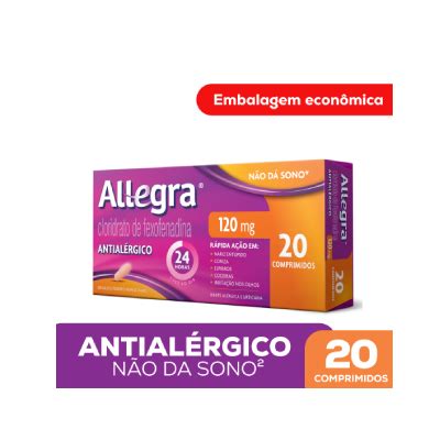 Allegra 120mg 20 Comprimidos Farmácias Nissei