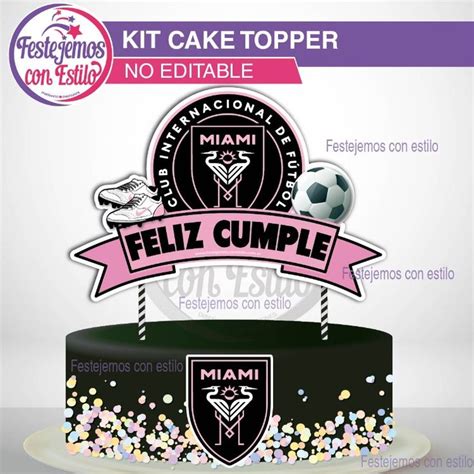 Inter Miami Cake Topper Imprimible Cake topper Fiestas de fútbol Miami