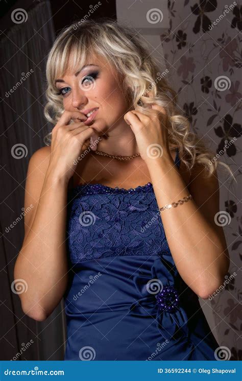 Portrait Of A Blonde In The Apartment Stock Photo Image Of Beautiful Elegance