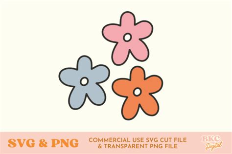 Cute Flowers Flower Clipart / SVG & PNG Graphic by bykirstcodigital ...