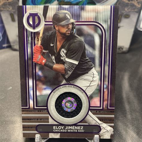 Eloy Jimenez 2024 Topps Tribute Stamp Of Approval Relic Purple 50