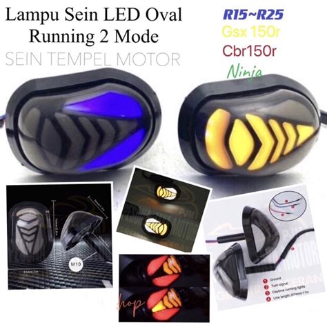 Jual Lampu Sein Led Tempel Oval Motor Universal Vixion Ninja Nmax Aerox