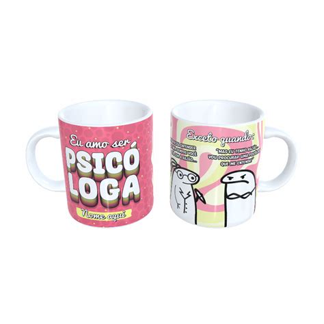 Caneca Personalizada Flork Psic Logo Dedicarte Artesanato The Best