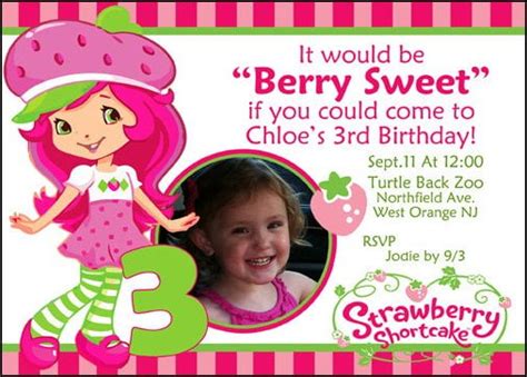 Strawberry Shortcake Birthday Invitations Ideas Bagvania Free