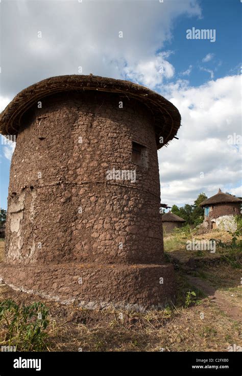 Two Storey Tukul Hut In Lalibela Stock Photo Alamy