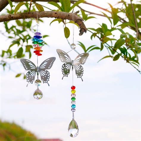 Crystal Prism Chakra Crystal Prisms Suncatchers Pendant Butterfly