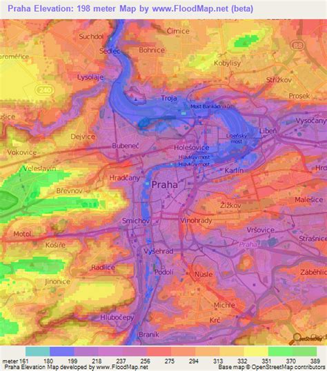 Elevation Of Praha Czech Republic Elevation Map Topography Contour