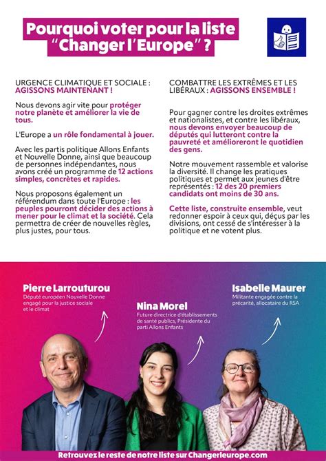 Profession de foi Facile À Lire et à Comprendre de la liste Changer l