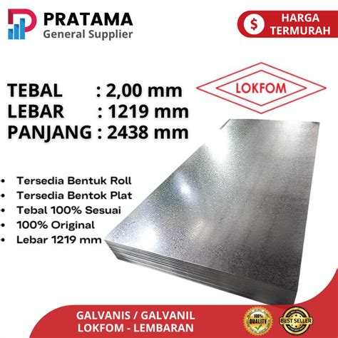 Jual Seng Galvanis BJLS Lokfom Plat Galvanis Tebal 2mm Lembaran 1 20 X